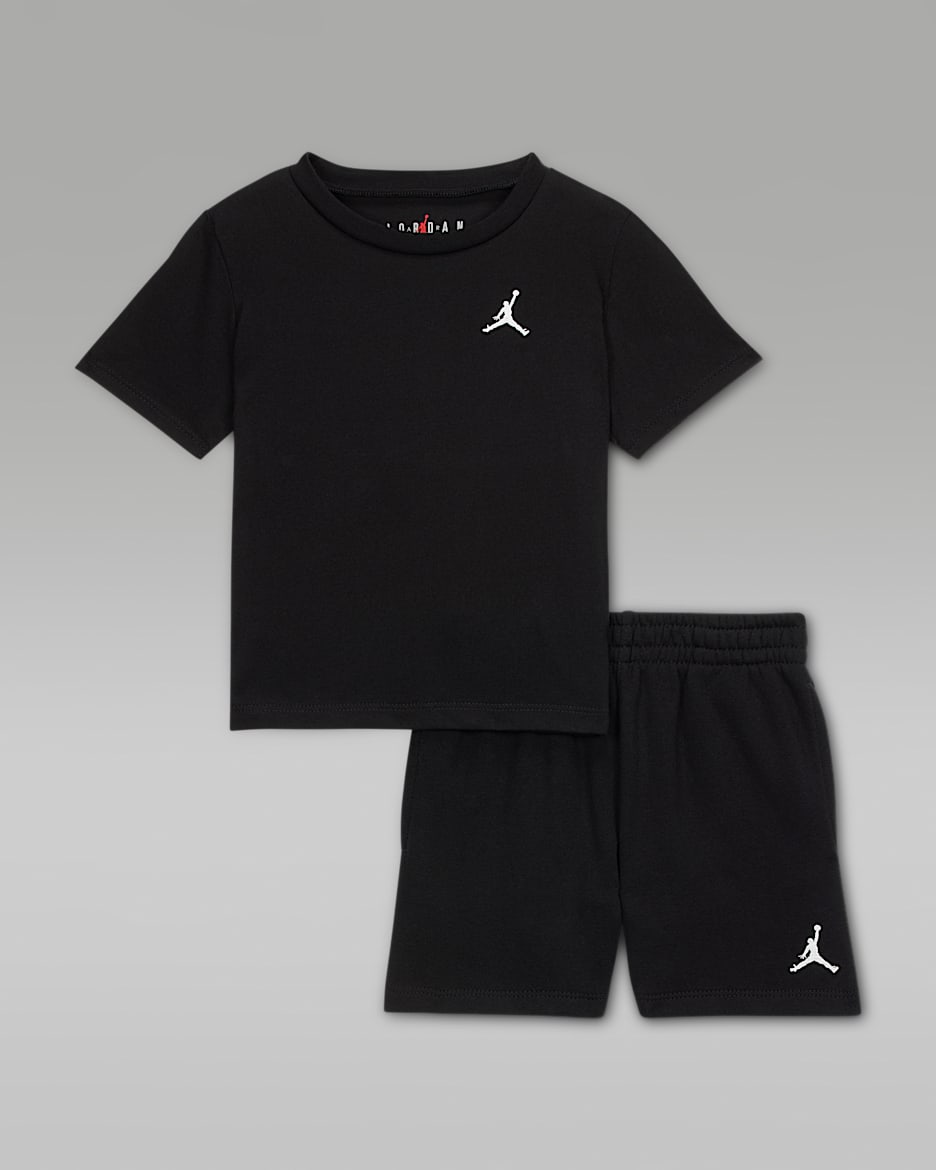 Jordan Brooklyn Essentials Baby (12-24M) 2-Piece French Terry Shorts Set - Black