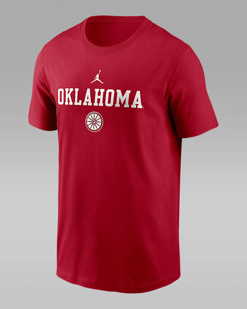 Oklahoma 2-Hit Stacked Men's Nike College T-Shirt - Crimson