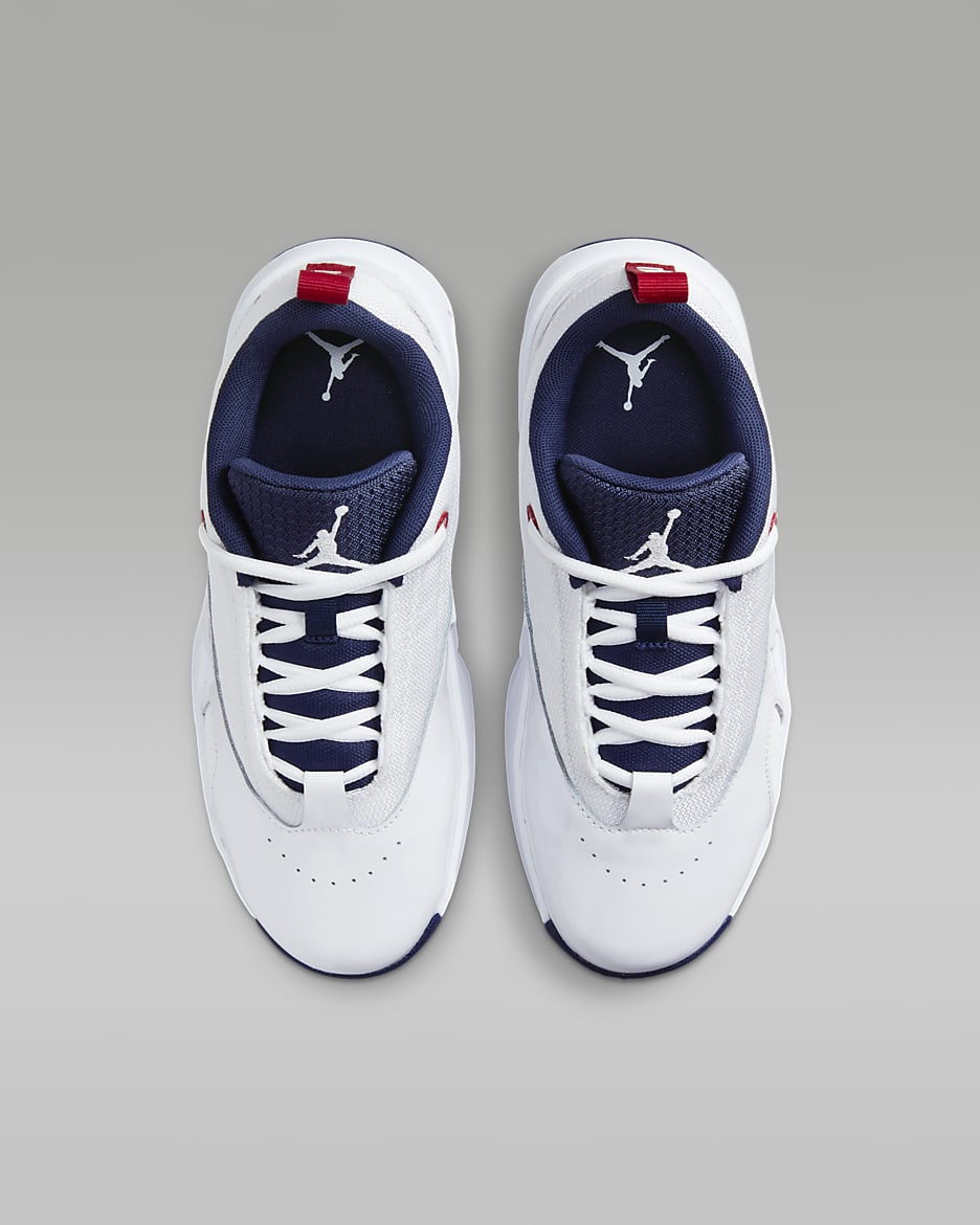 Jordan Max Aura 6 Big Kids' Shoes - White/Varsity Red/Midnight Navy