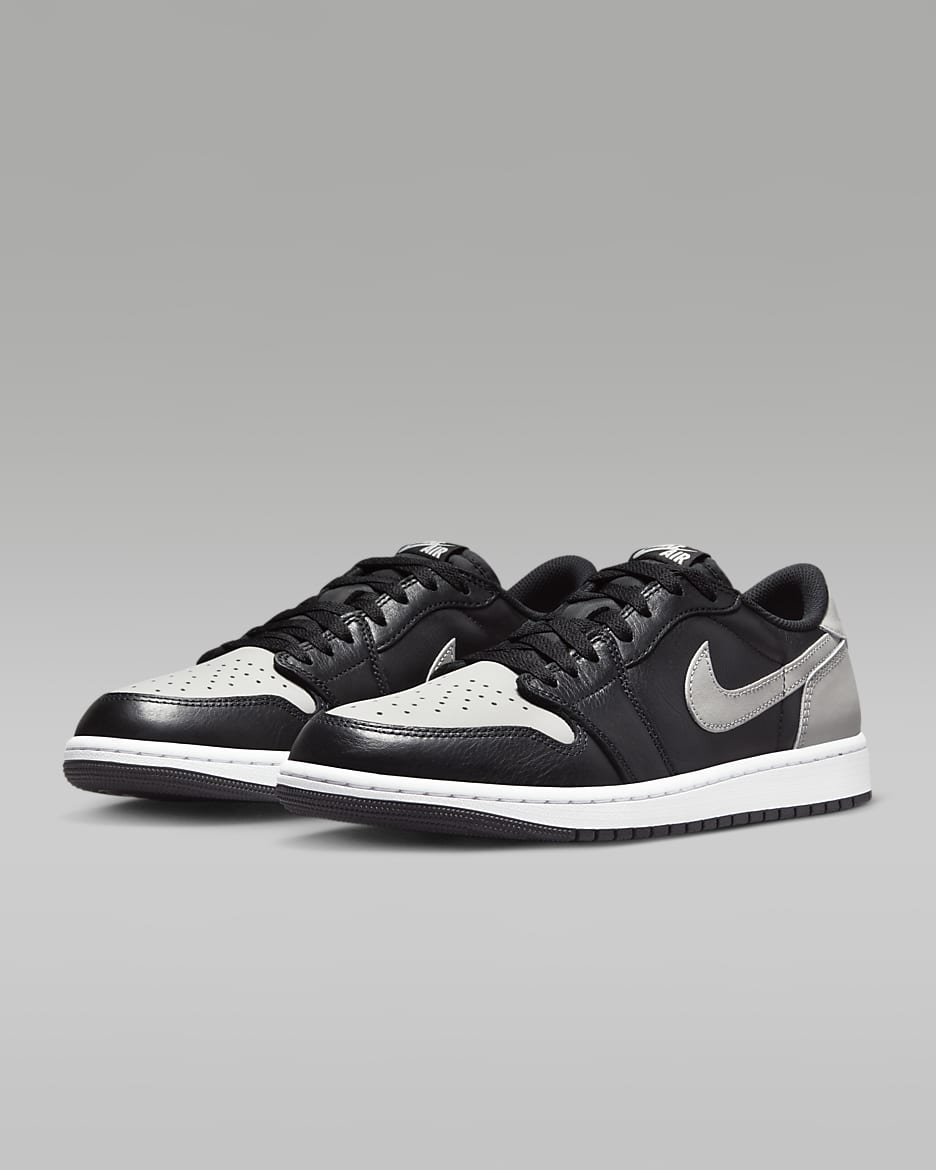 รองเท้า Air Jordan 1 Low OG "Shadow" - ดำ/ขาว/Medium Grey