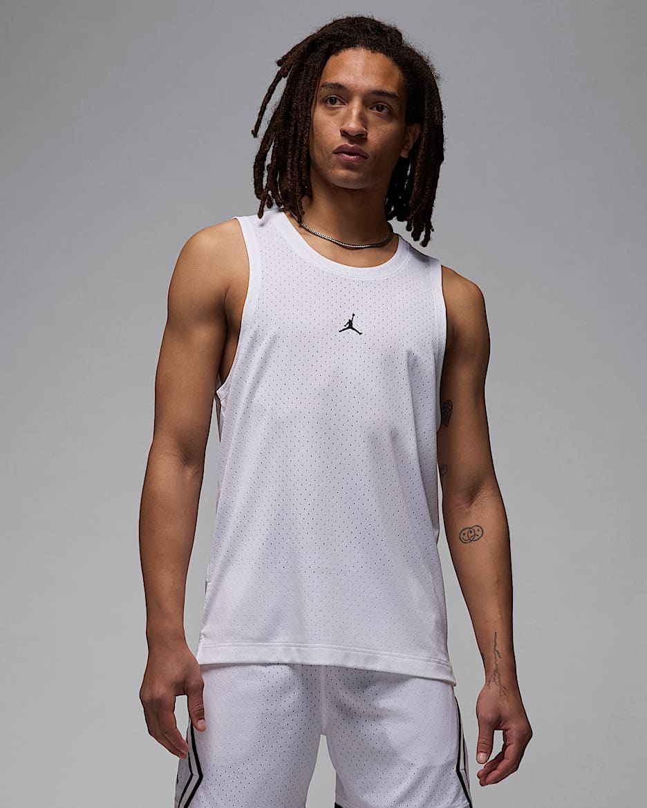 Jersey de malla Dri-FIT para hombre Jordan Sport - Blanco/Negro