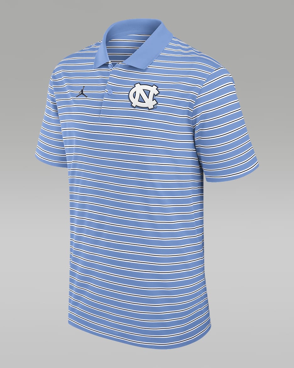 North Carolina Tar Heels Primetime Victory Striped Men's Jordan Dri-FIT College Polo - Light Blue
