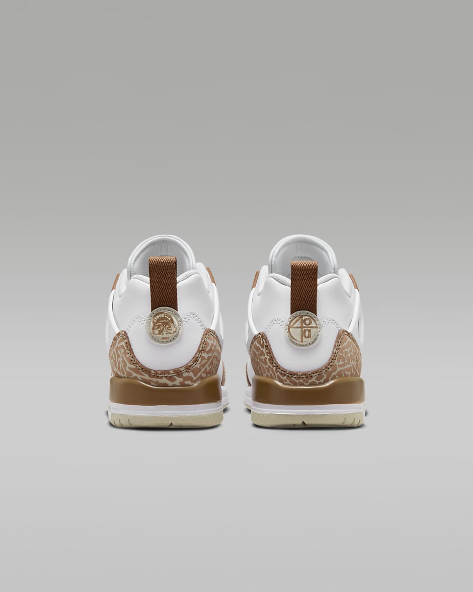 Jordan Spizike Low Genç Çocuk Ayakkabısı - Beyaz/Archaeo Brown/Light Bone/Pink Oxford