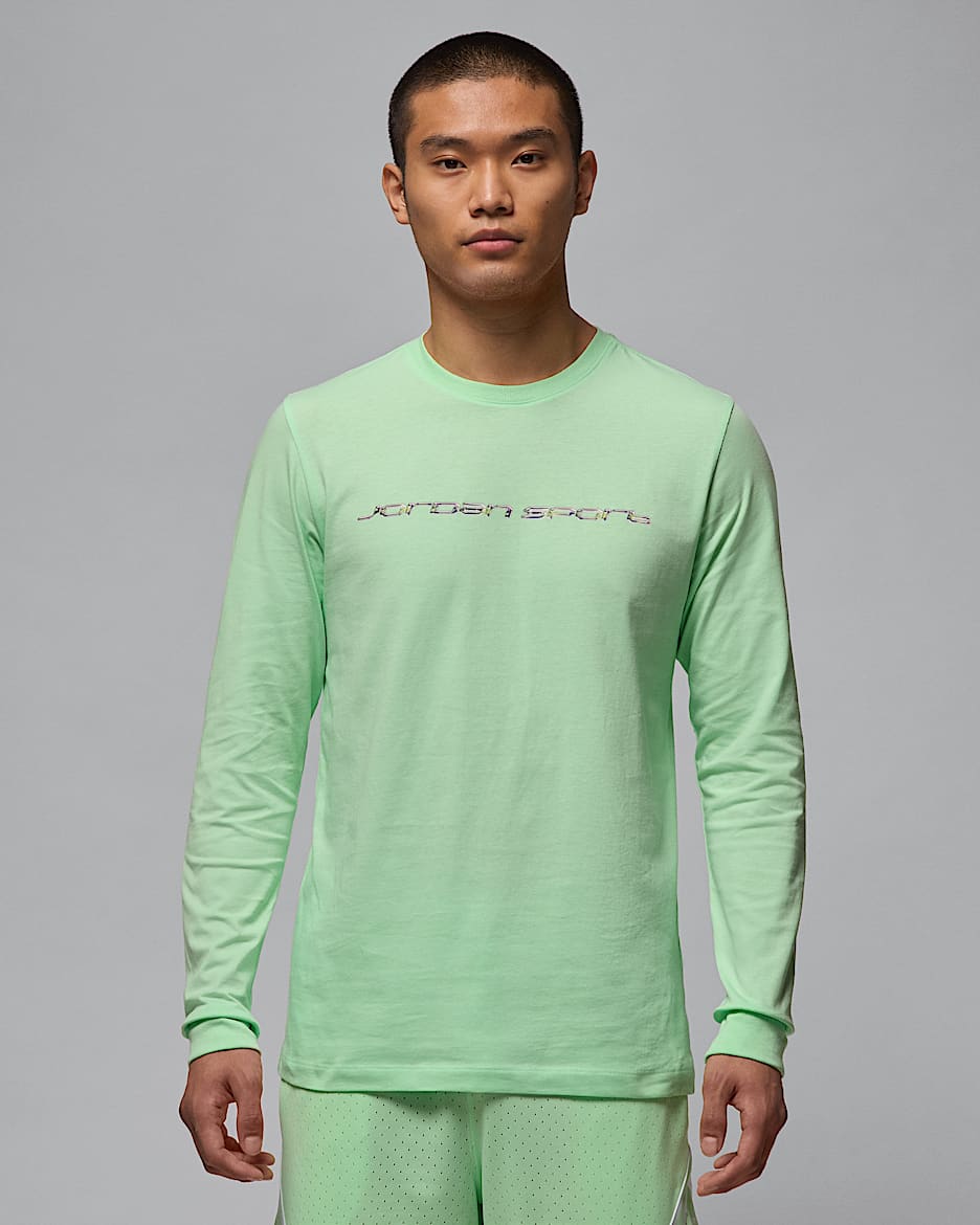 Jordan Sport Men's Dri-FIT Long-Sleeve T-Shirt - Vapor Green/White
