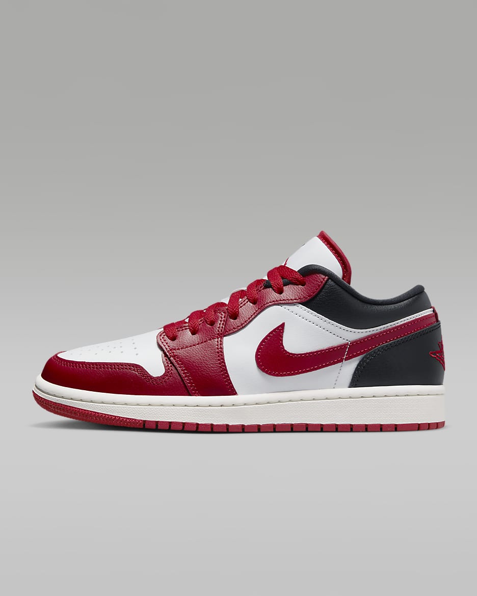 Air Jordan 1 Low Women's Shoes - White/Black/Sail/Gym Red