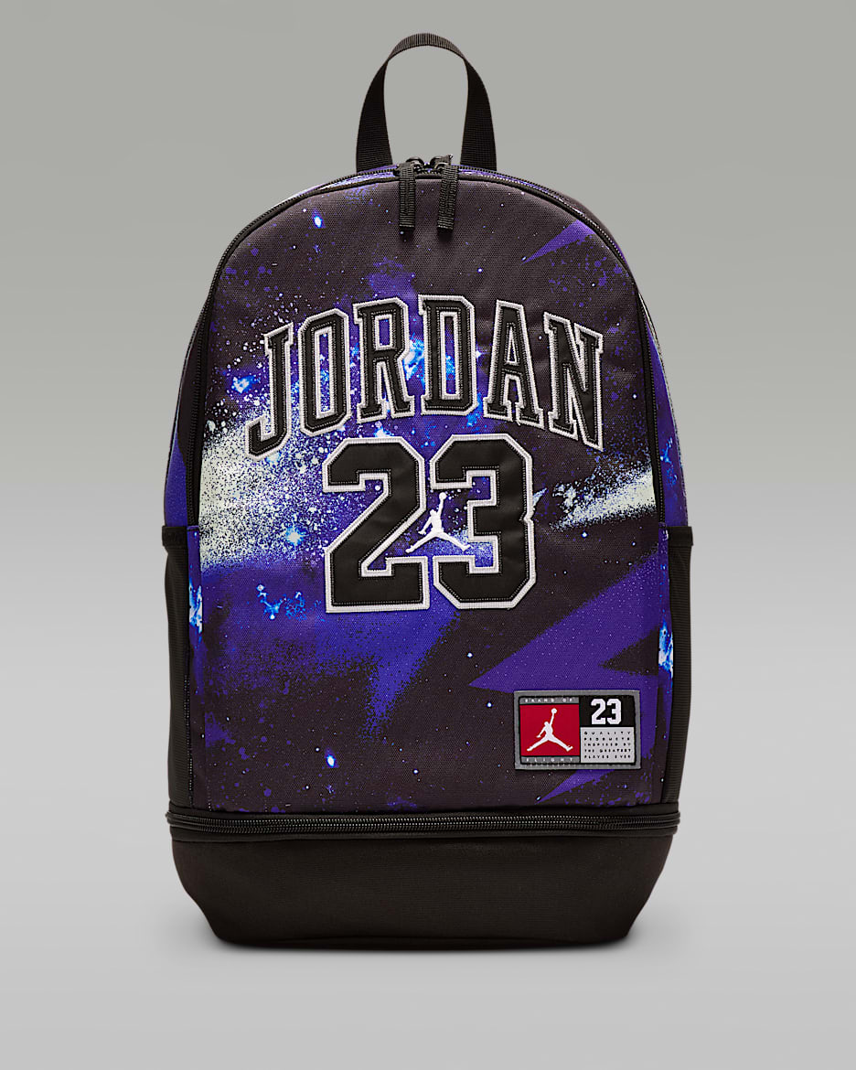 Jordan Older Kids' Jersey Backpack (27L) - Black/Hyper Royal