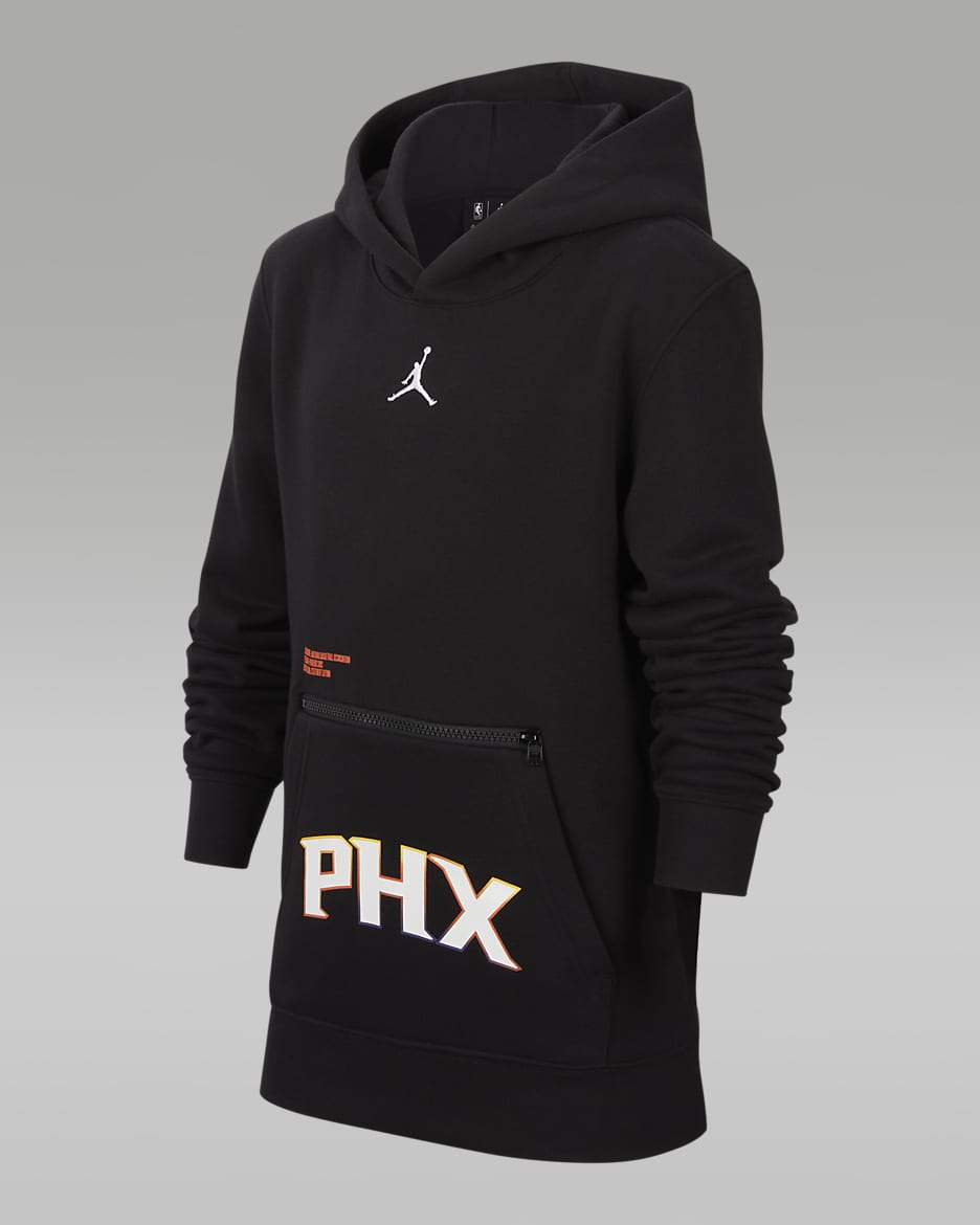 Phoenix Suns Courtside Statement Edition Big Kids' Jordan NBA Fleece Pullover Hoodie - Black