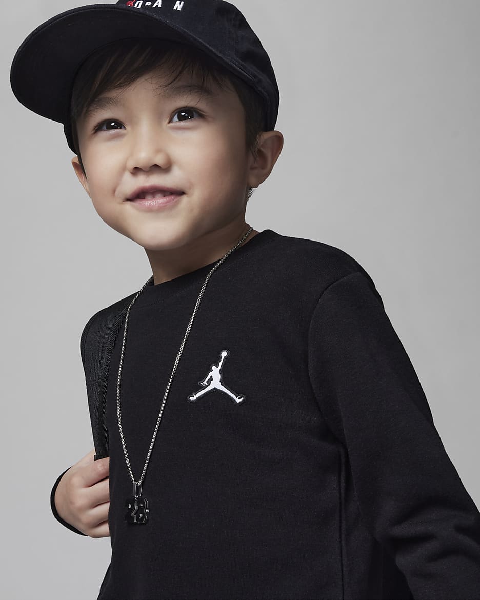 Jordan Essentials French Terry Crew Little Kids' Top - Black