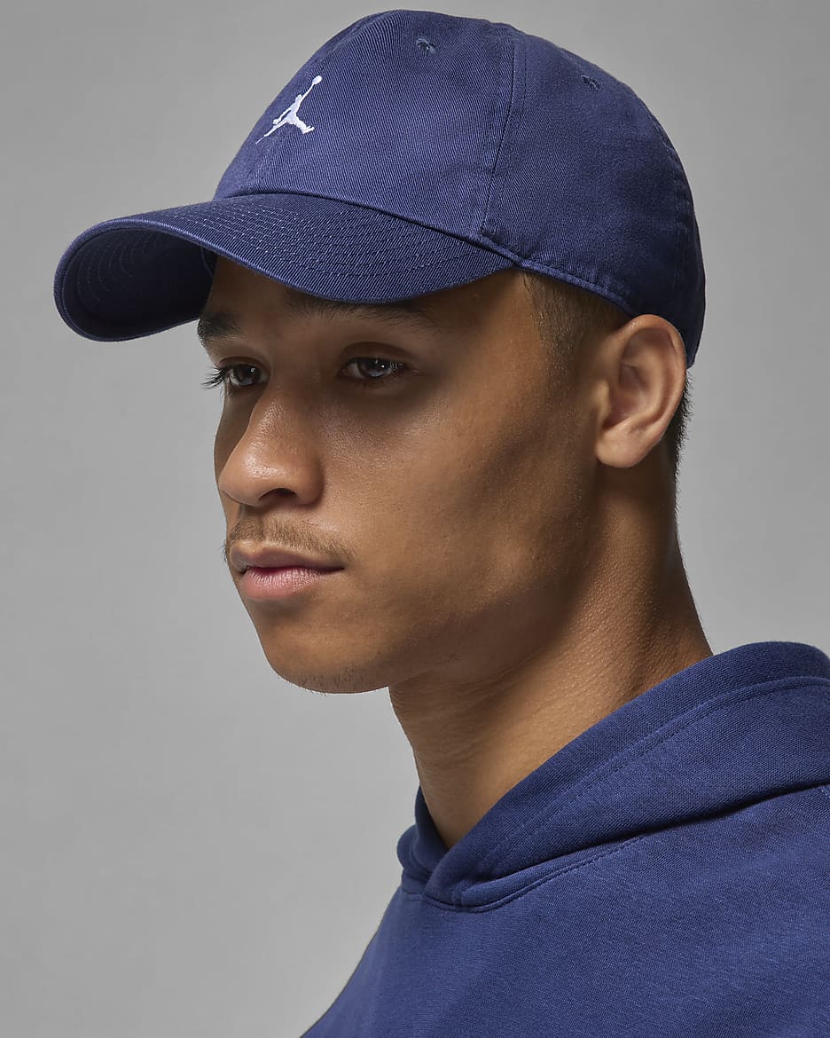 Jordan Club Unstructured Curved-Bill Hat - Midnight Navy/White