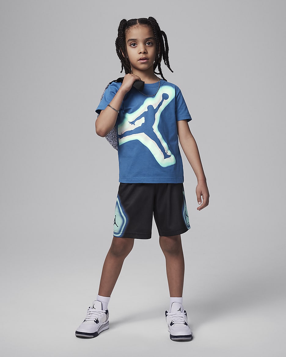 Conjunto de shorts para niños talla pequeña Jordan Air Heat Map - Negro