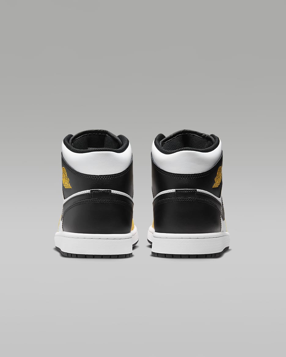 Chaussure Air Jordan 1 Mid pour Homme - Yellow Ochre/Blanc/Yellow Ochre/Noir