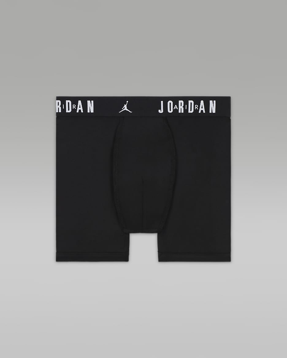 Jordan Flight Dri-FIT Big Kids' Poly Boxer Briefs (3-Pack) - Black