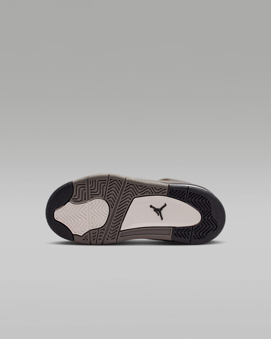 Jordan 4 Retro "Cave Stone and Black" Little Kids' Shoes
