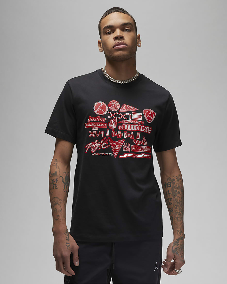 Jordan Men's Graphic T-Shirt - Black/Gym Red