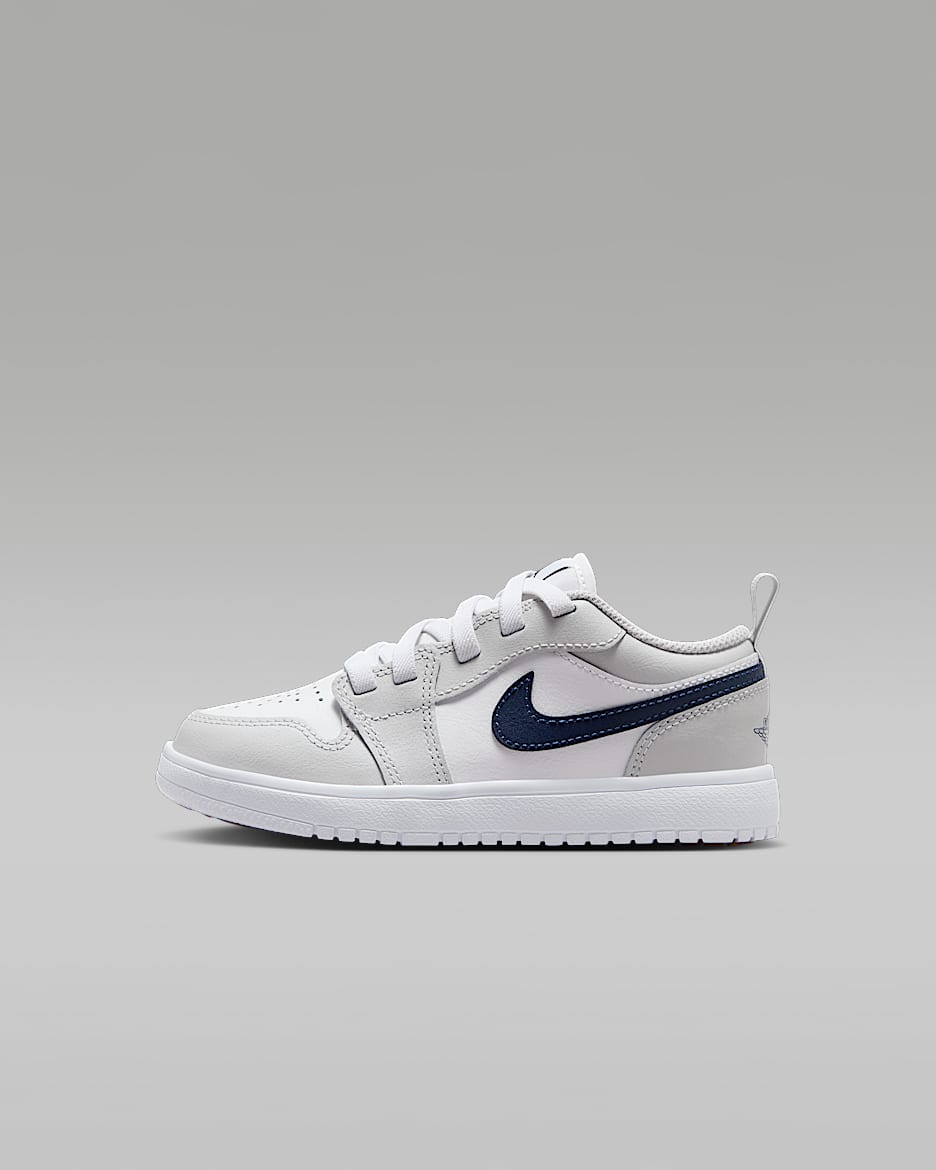Jordan 1 Low Alt Schuh für jüngere Kinder - Weiß/Neutral Grey/Gum Medium Brown/Midnight Navy