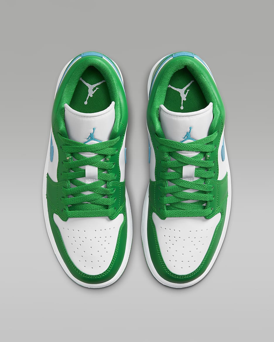 Air Jordan 1 Low Women's Shoes - Lucky Green/White/Aquatone