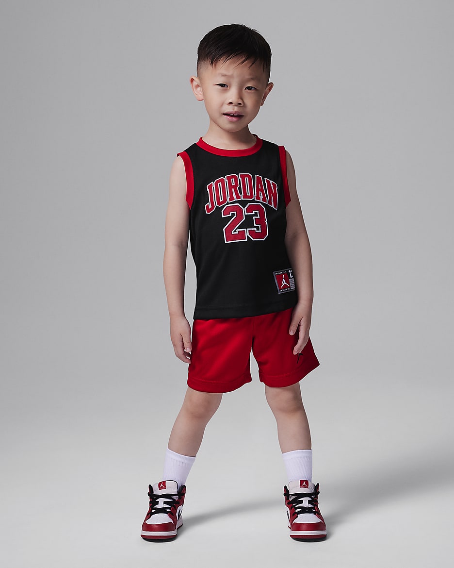 Conjunto de jersey infantil Jordan 23 - Negro