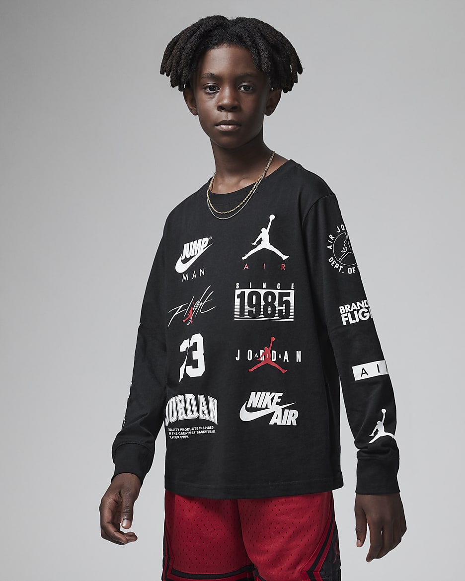 ジョーダン レベル アップ ロングスリーブ Tシャツ ジュニア ロングスリーブ Tシャツ - ブラック