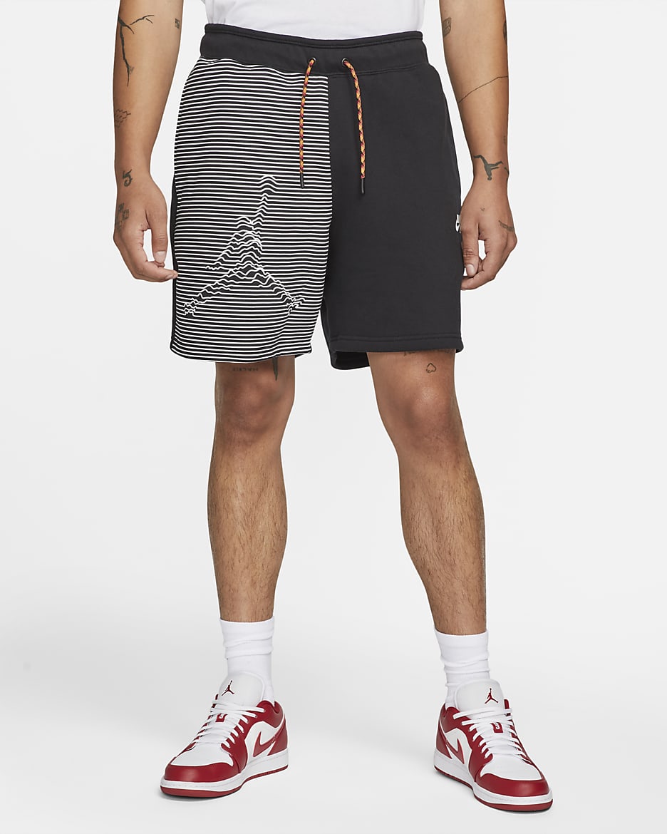 Shorts de tejido Fleece para hombre Jordan Jumpman - Negro/Blanco