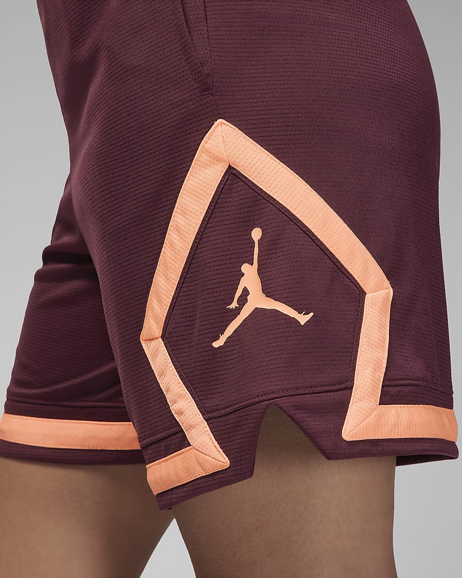 Jordan Sport Diamond-shorts til kvinder - Night Maroon/Night Maroon/Orange Pulse/Orange Pulse