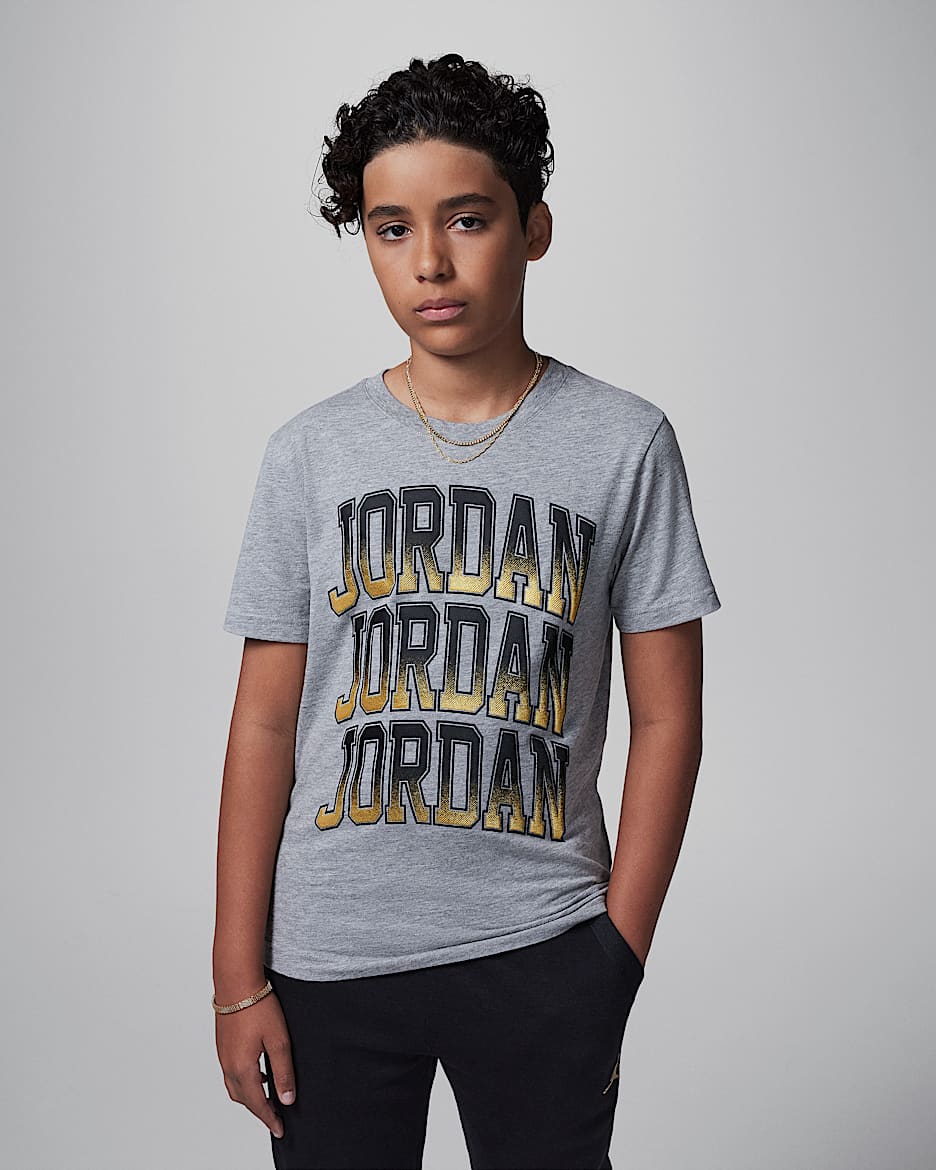 T-shirt dla dużych dzieci 3K Jordan - Carbon Heather