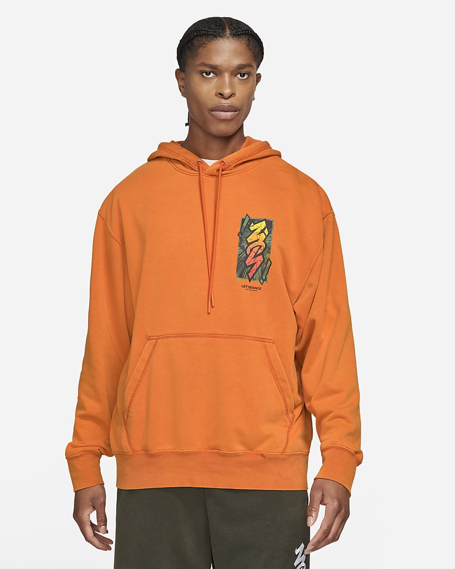 Sudadera con gorro de alto rendimiento para hombre Jordan Dri-FIT Zion - Naranja fogata
