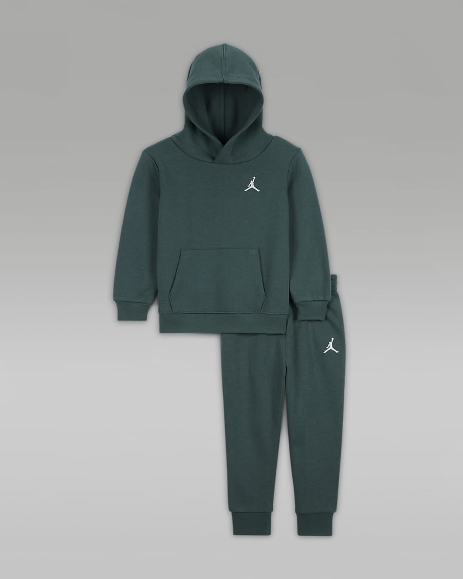 Dwuczęściowy zestaw z bluzą z kapturem dla niemowląt (12–24 M) Jordan MJ Brooklyn Fleece - Oxidized Green