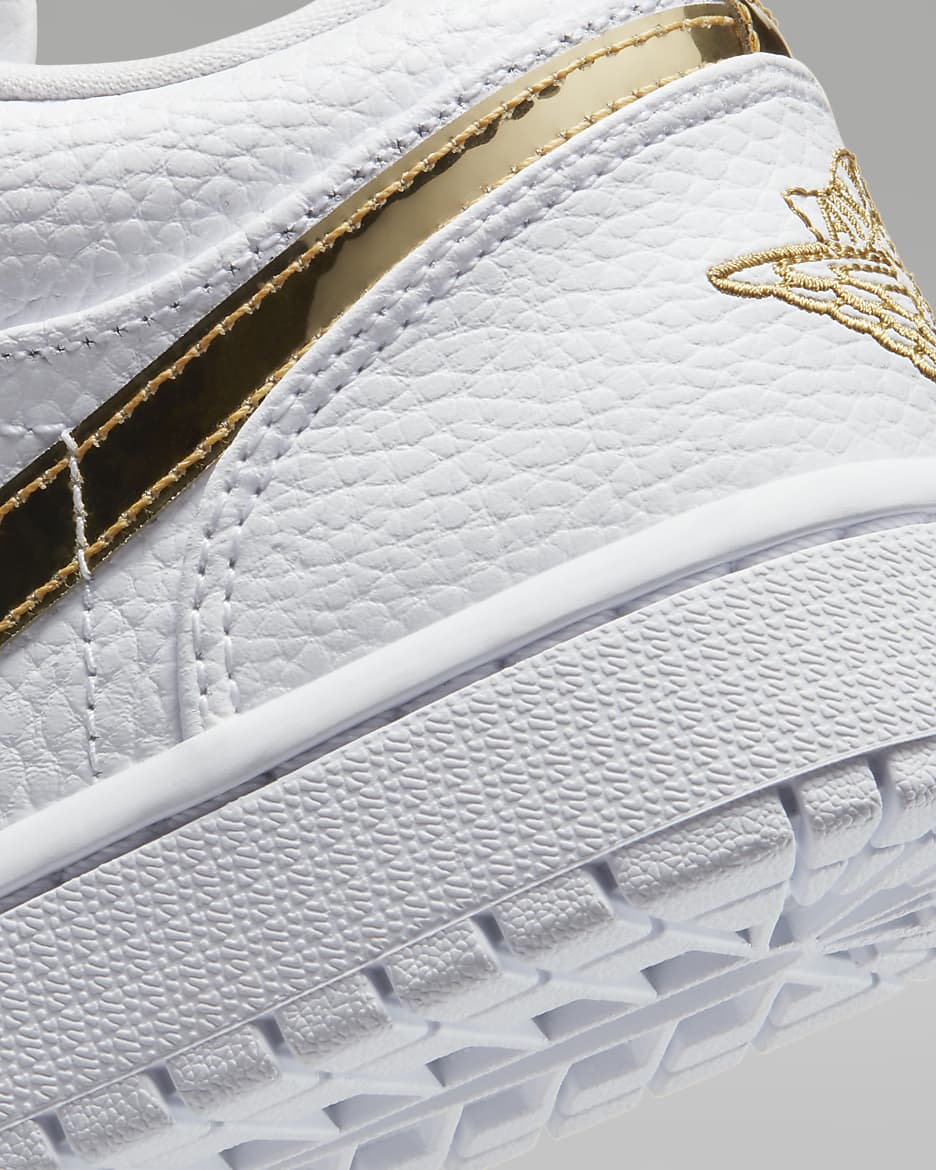 Air Jordan 1 Low SE Sabatilles - Blanc/Blanc/Or metal·litzat