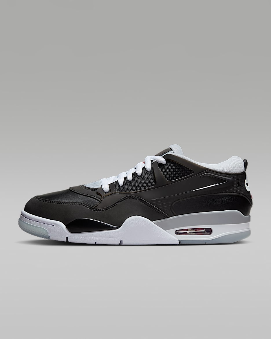 Air Jordan 4 RM-sko til mænd - sort/Wolf Grey/hvid/Fire Red