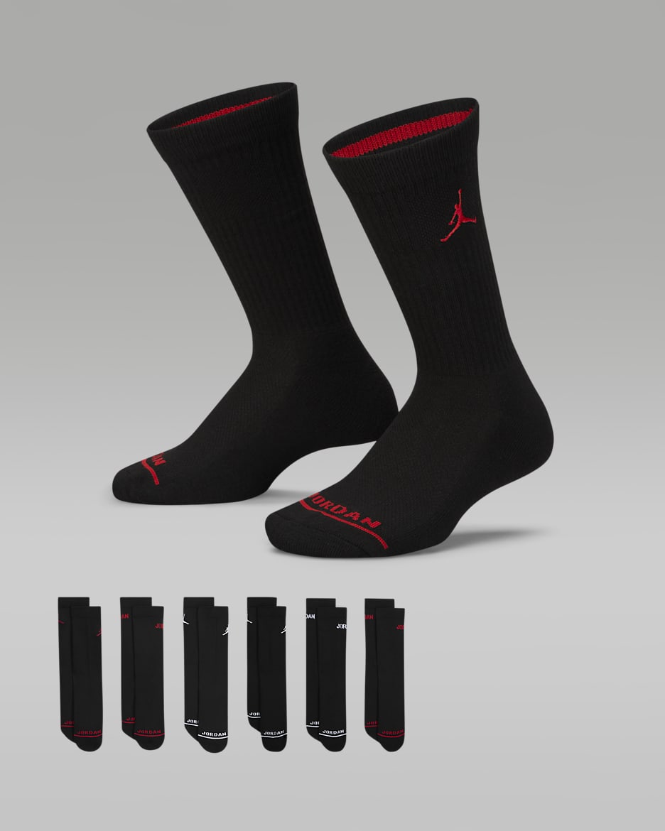 Jordan Legend Big Kids' Crew Socks (6 Pairs) - Black