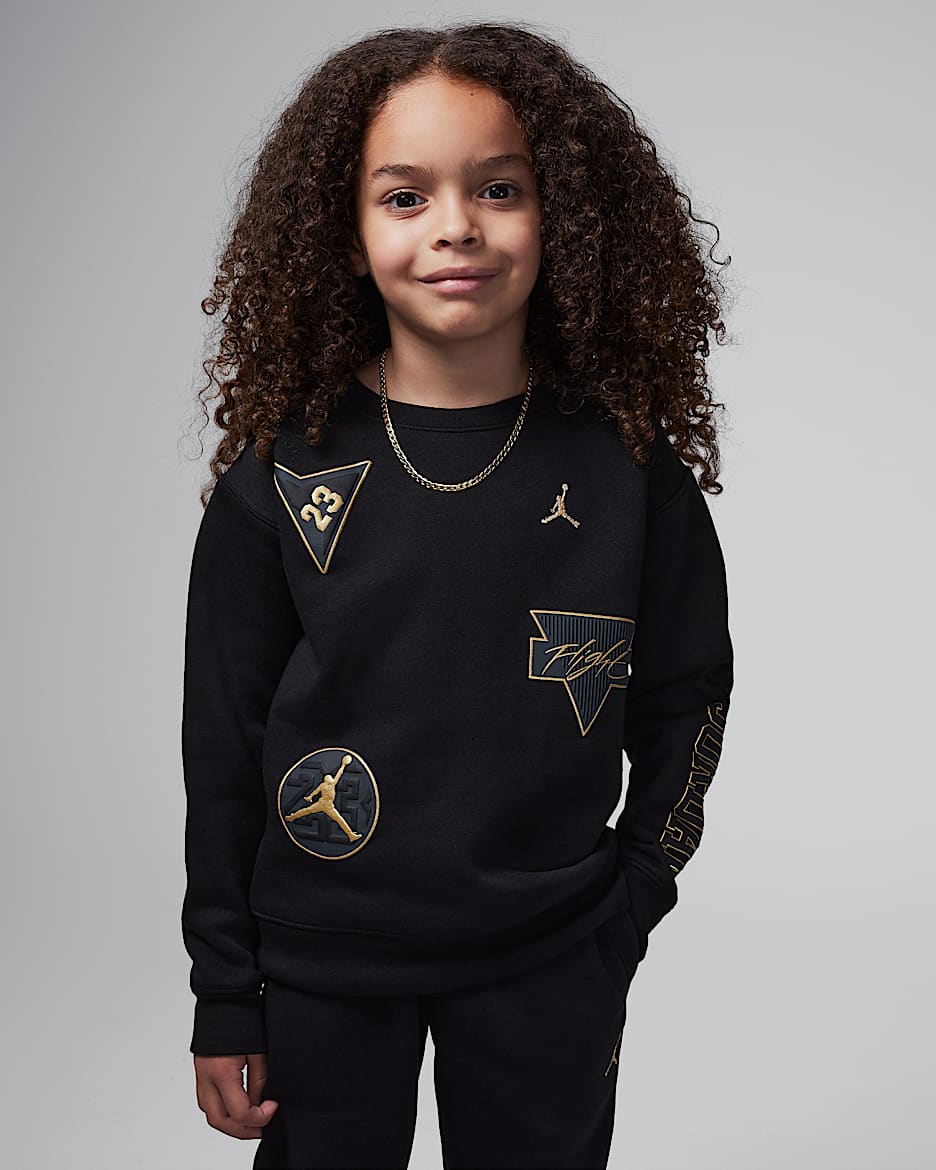Playera de cuello redondo para niños talla pequeña Jordan "See Me Shine" - Negro