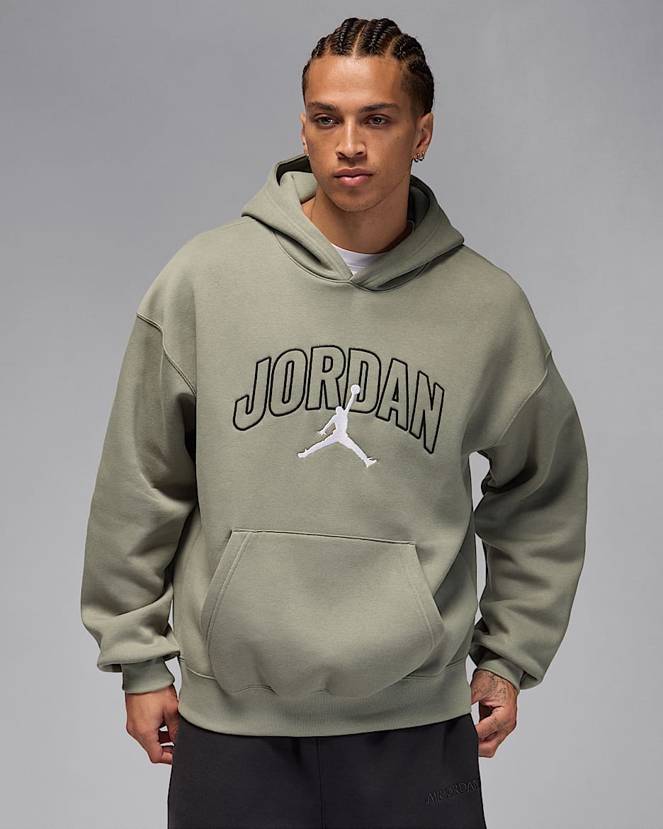 Jordan Brooklyn Fleece Oversize-Hoodie (Herren) - Light Army/Weiß