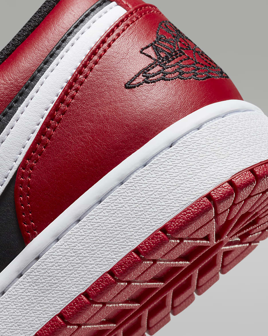 Air Jordan 1 Low Men's Shoes - Black/White/Gym Red