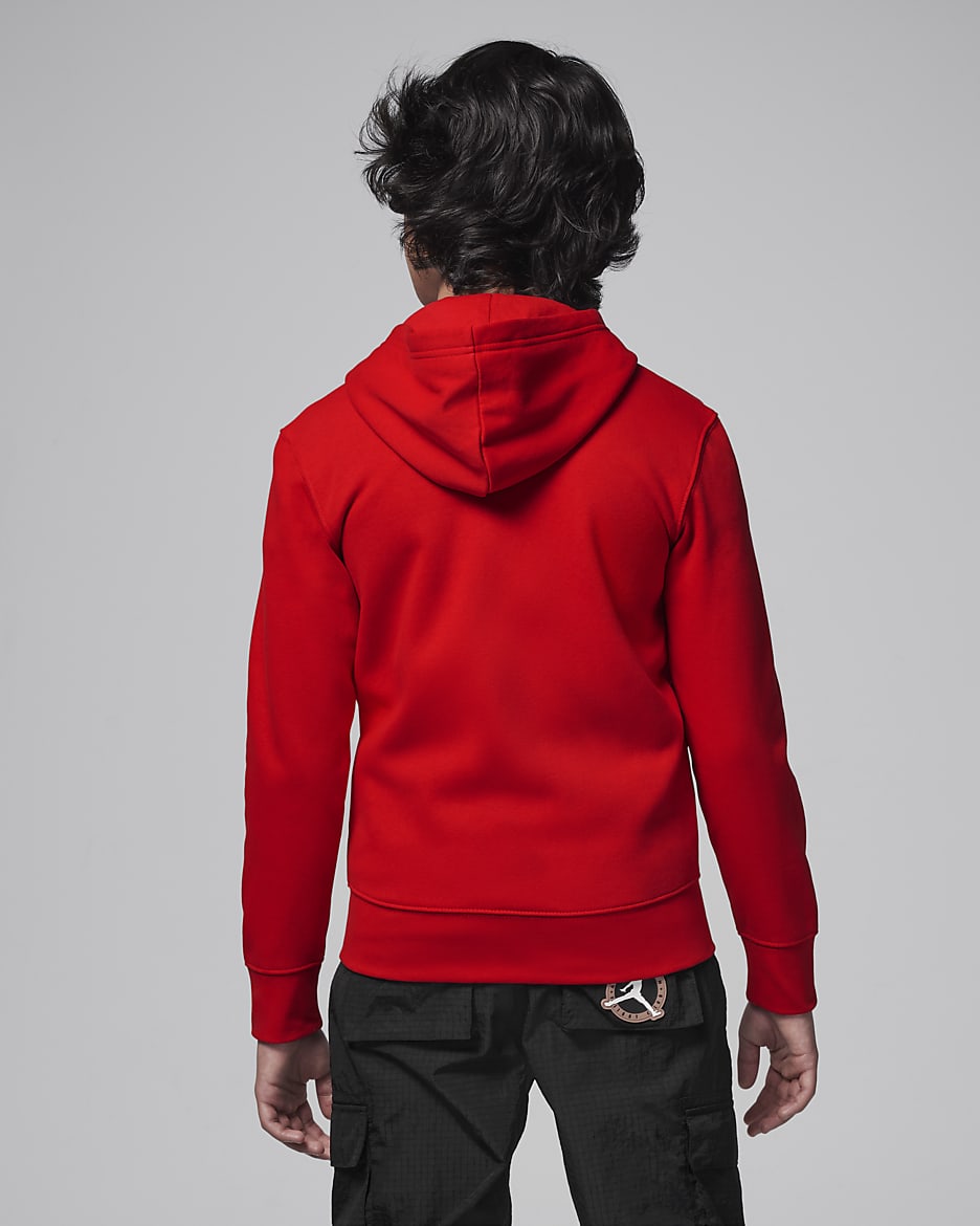 Jordan MJ Brooklyn Big Kids' Fleece Full-Zip Hoodie - Gym Red