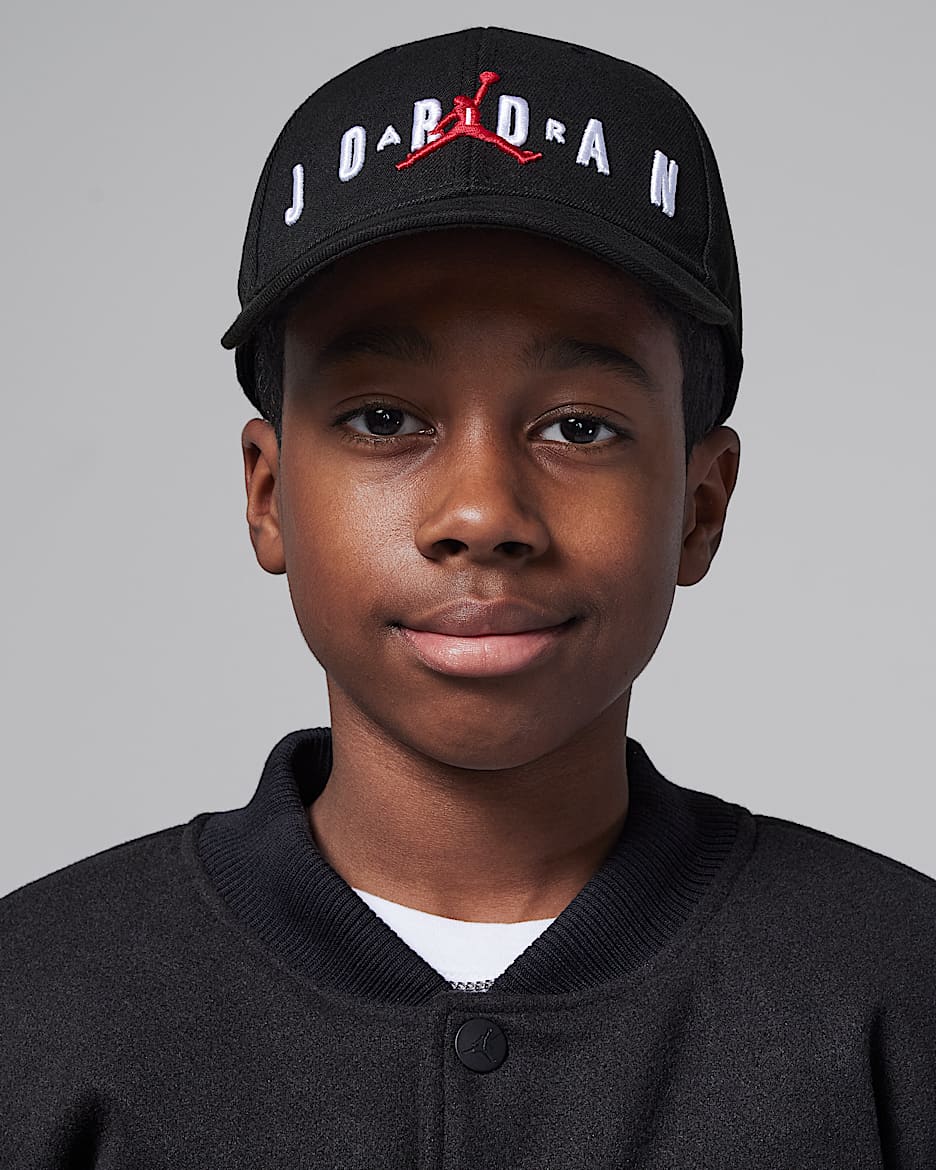 Gorra con estructura y correa trasera para niños talla grande Jordan - Negro