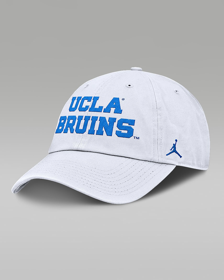 UCLA Bruins Core Club Mascot Wordmark Men's Jordan Brand College Adjustable Hat - White