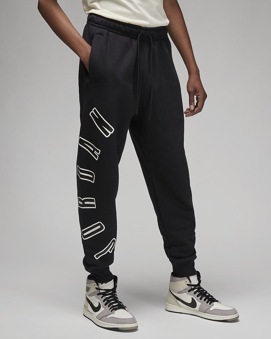 Jordan Flight MVP Men's Fleece Trousers - Black/Sail