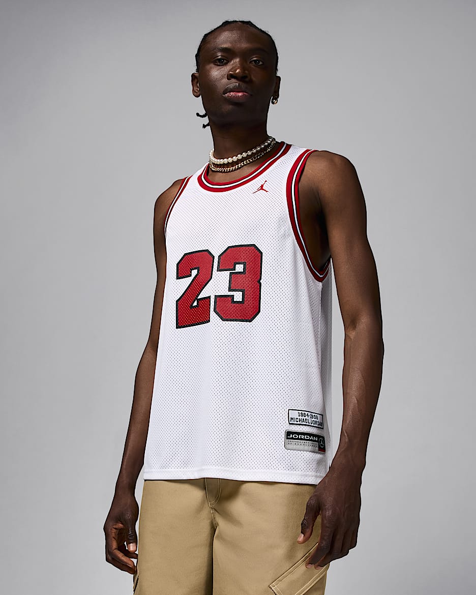 Jersey de verano para hombre Jordan Essentials - Blanco/Rojo gimnasio