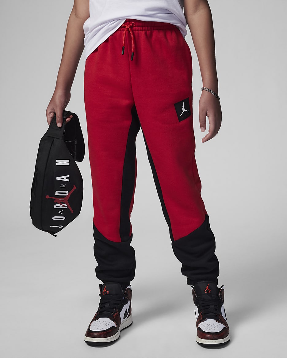 Jordan Big Kids' Air Jordan Remastered Fleece Pants - Fire Red