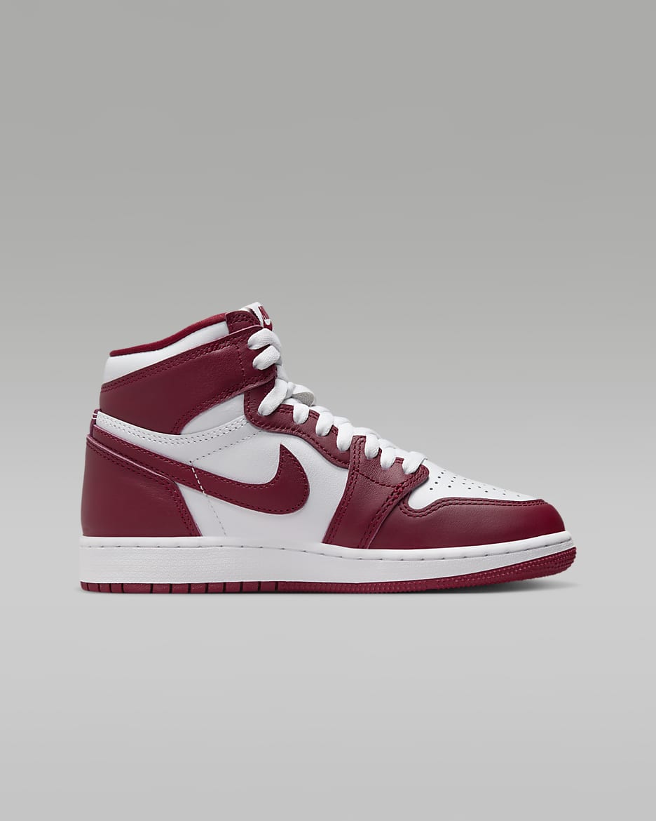 รองเท้าเด็กโต Air Jordan 1 High OG - ขาว/Team Red