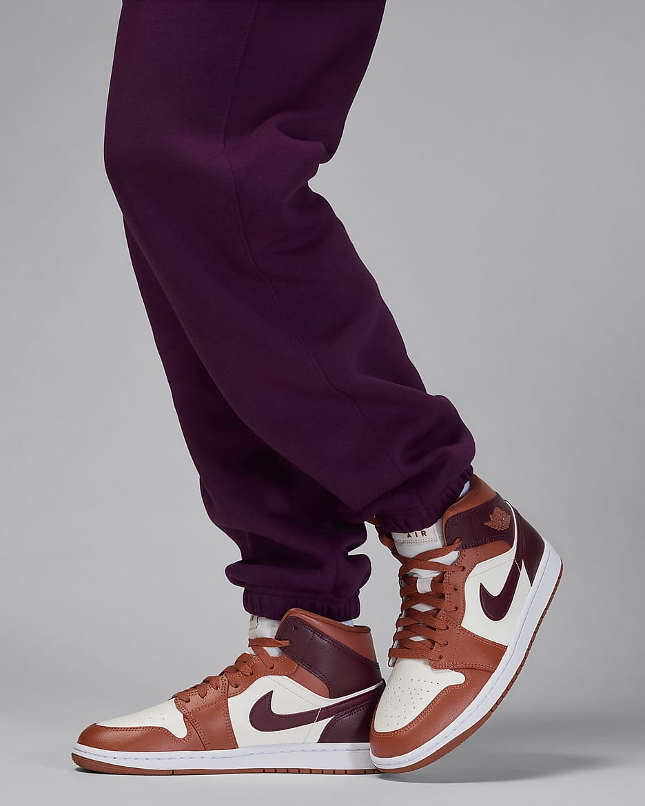 Pantalon en tissu Fleece Jordan Brooklyn pour femme - Bordeaux/Blanc