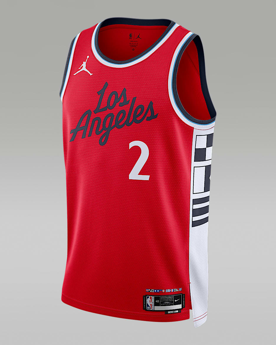 Jersey Jordan Dri-FIT de la NBA Swingman para hombre Kawhi Leonard LA Clippers 2024/25 Statement Edition - Rojo universitario