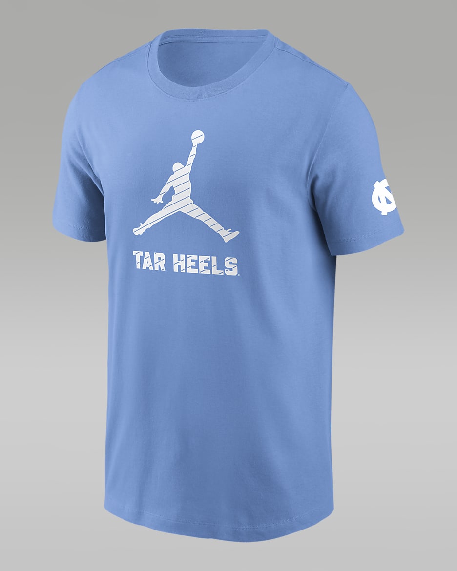 North Carolina Tar Heels Campus Mascot Men's Jordan College T-Shirt - Light Blue