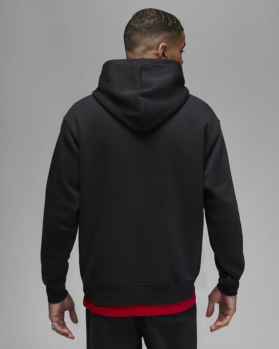 Sweat à capuche imprimé Jordan Brooklyn Fleece pour homme - Noir/Blanc