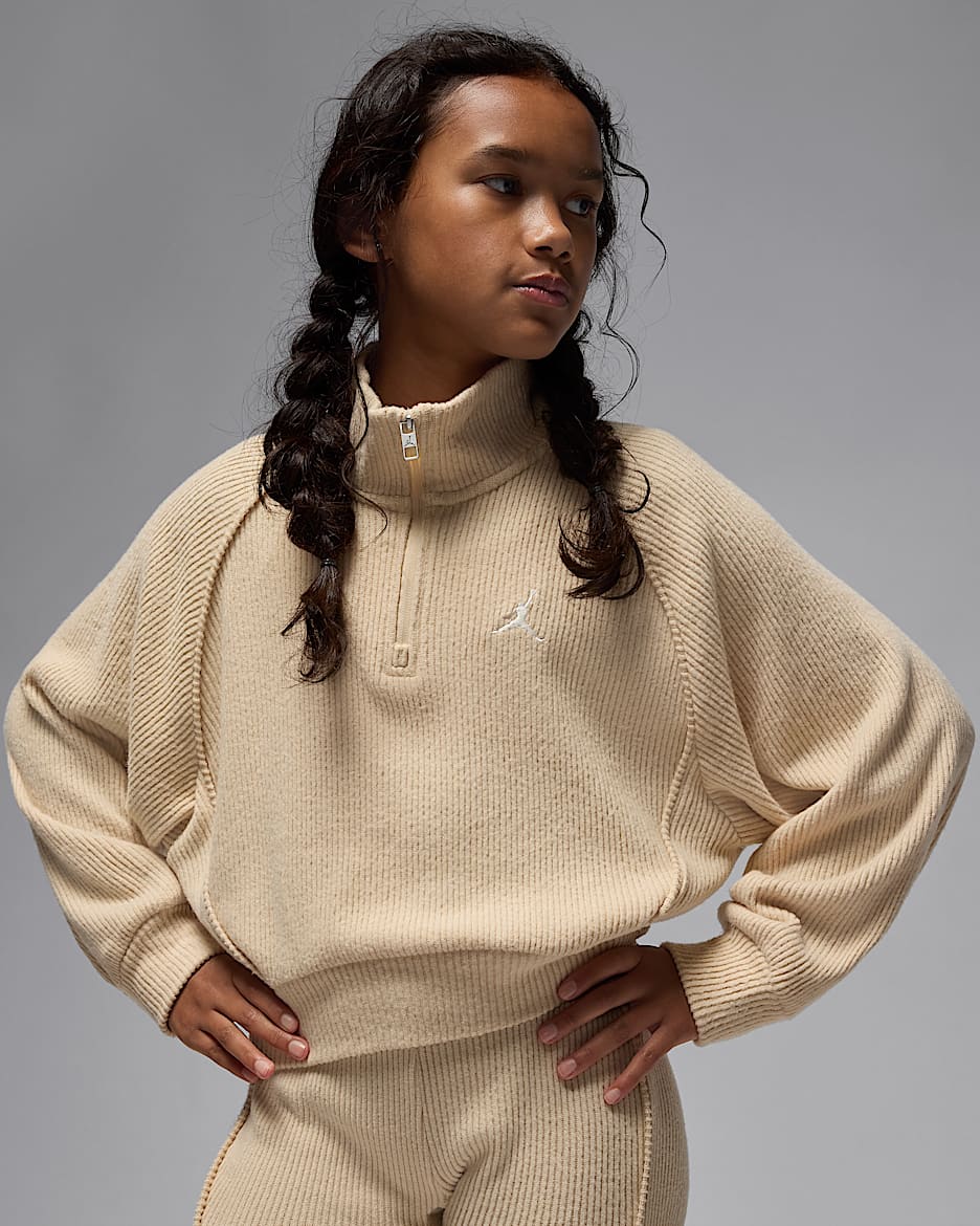 Jordan Big Kids' Quarter-Zip Long Sleeve Top - Sanddrift