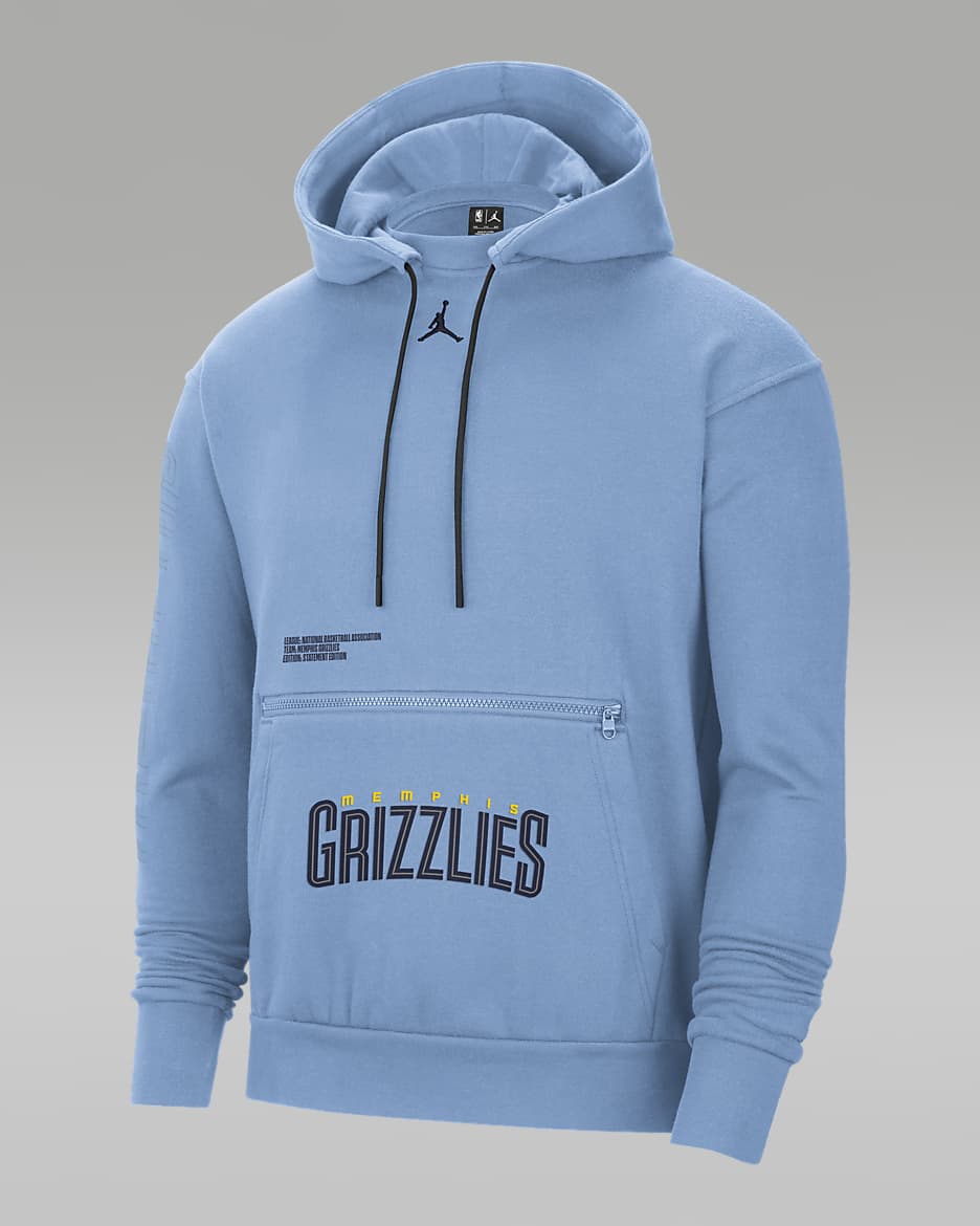 Memphis Grizzlies Courtside Statement Edition Men's Jordan NBA Fleece Pullover Hoodie - Light Blue