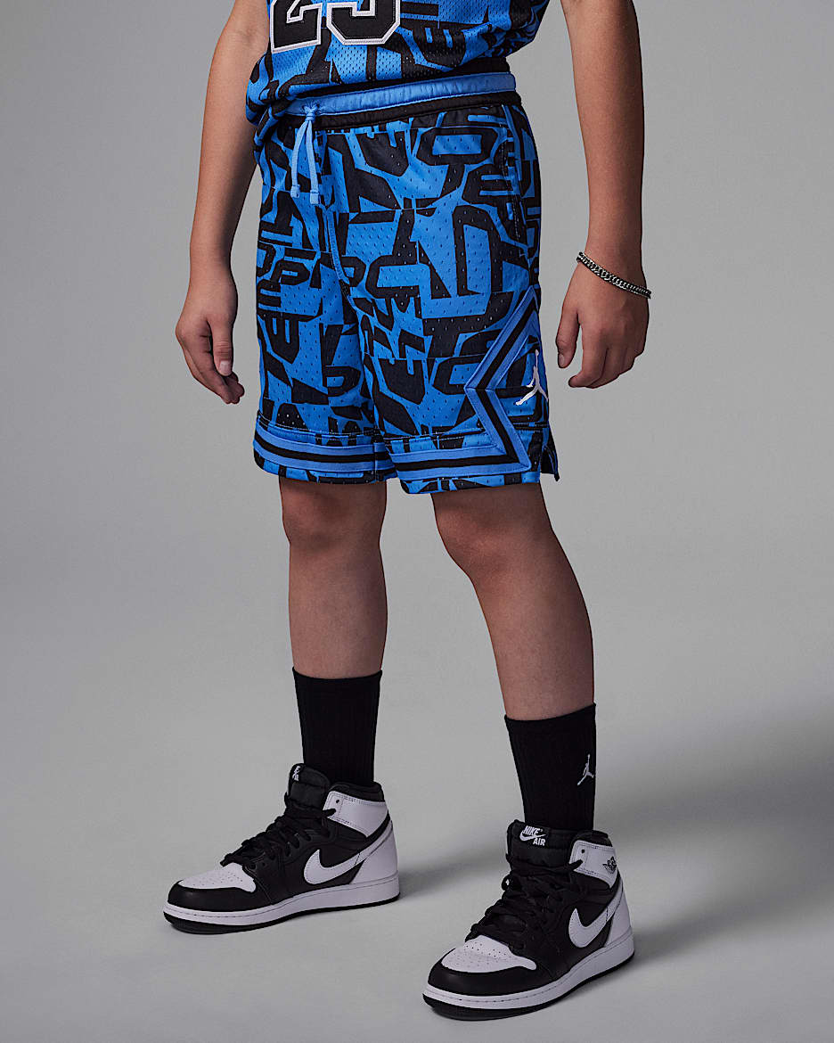 Shorts deportivos Diamond estampados MJ para niños talla grande Jordan Dri-FIT - Azul leyenda