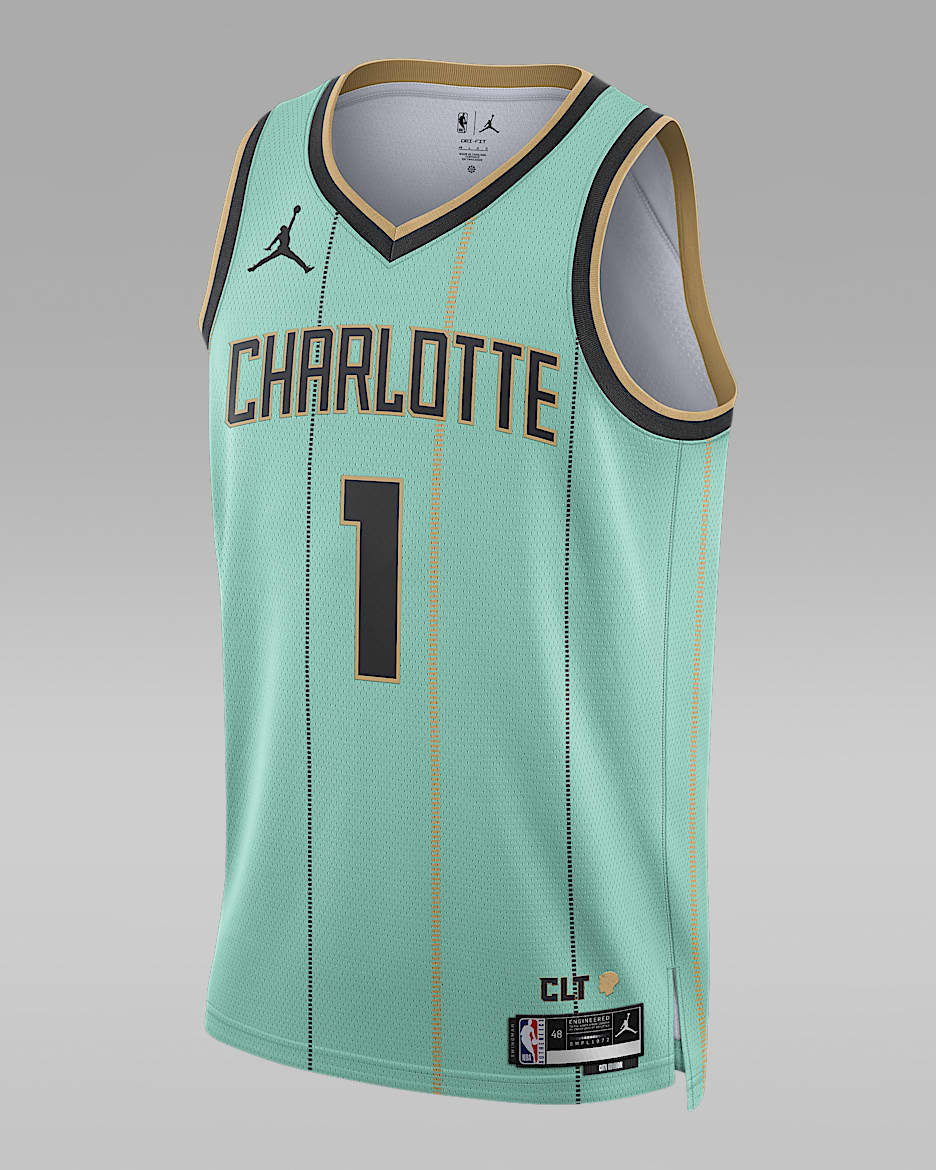 Jersey Jordan Dri-FIT de la NBA Swingman para hombre LaMelo Ball Charlotte Hornets 2024/25 City Edition - Menta