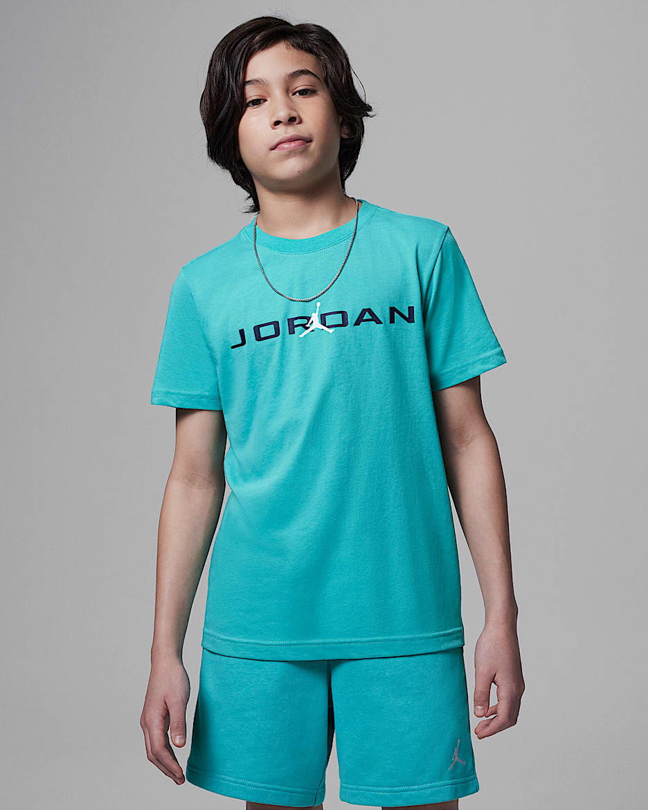 Jordan Big Kids' Air Stretch T-Shirt - Washed Teal