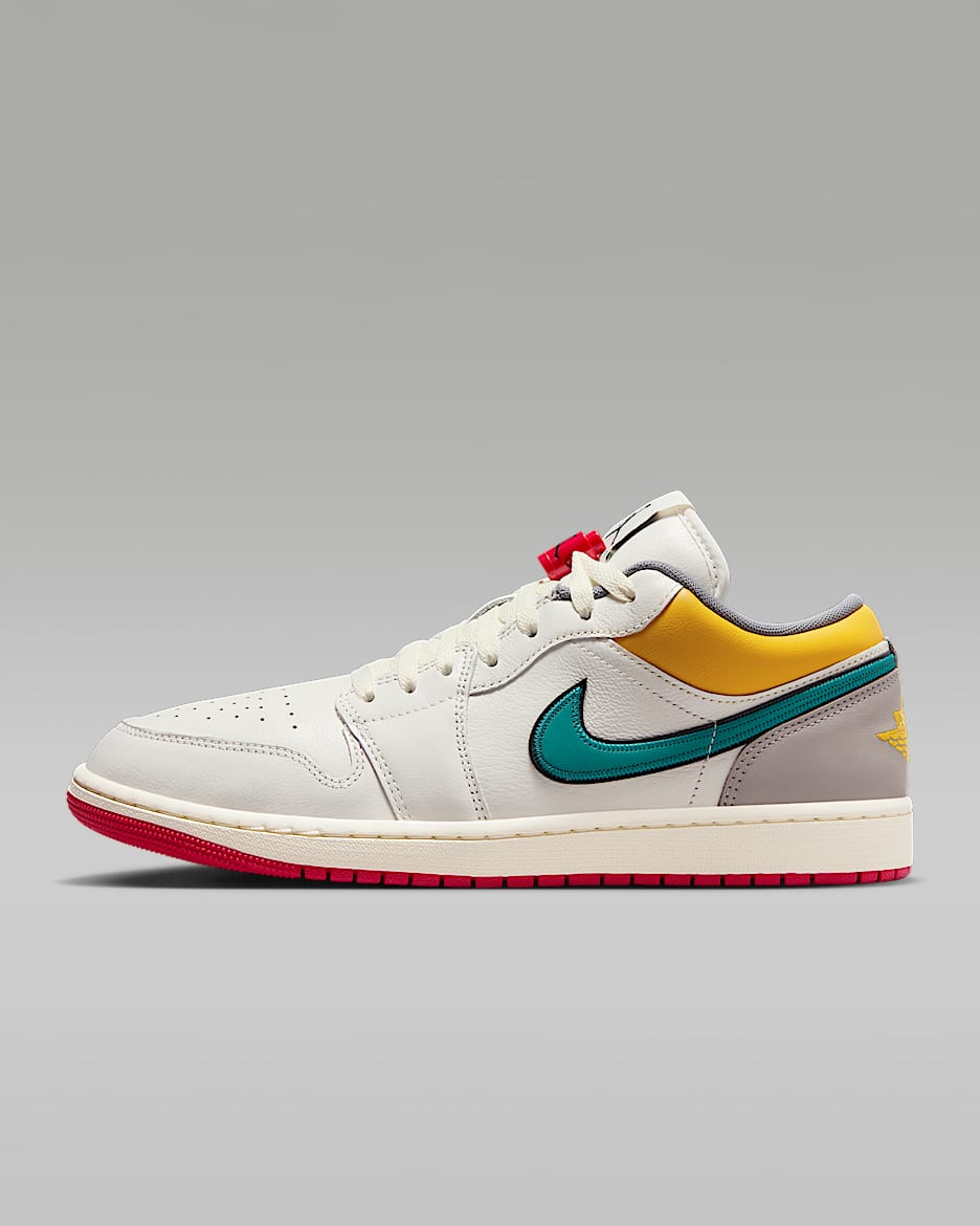 Air Jordan 1 Low Premium Men's Shoes - Sail/Cashmere/College Grey/Brave Blue